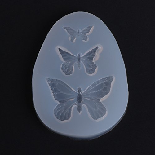 Yushu - Molde de silicona epoxi de mariposa, manualidades, decoración de joyas, accesorios de teléfono colgantes, molde de resina epoxi para decoración del hogar, manualidades de mariposa