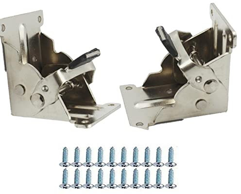 2 Piezas Bisagra de Bloqueo,0-90-180 grados Soporte de Mesa Plegable,Bisagras de autobloqueo para Patas de Muebles Herrajes con 20 tornillos