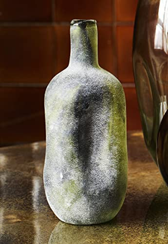 Vase Blumenvase organisch geformtes Glas matt grün H 24 cm Boho Ethno Skandi Madam Stoltz