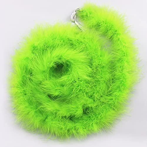 Egurs Federboa 200cm Flauschige Girlande Feder-Girlande für Nähen Kunsthandwerk Dekoration Handgefertigte Party Girlande Dekoration Kostüm-Zubehör grün 1#