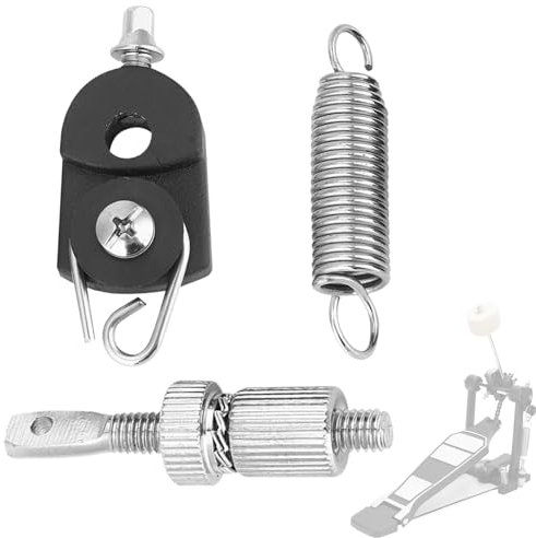 Bass Drum Pedal Feder, Bass Drum Fußpedal Feder Nocken Spanner Drum Set Ersatzteile Percussion Instrument Kick Drum Pedal Fußpedal Feder Nocken Riemenscheibe Haken Spanner Cam Assembly Trommelteile