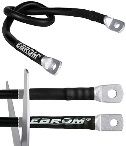 EBROM HI-FLEX Batteriekabel 35 mm² schwarz fertig konfektioniert, ab 30 cm bis 10 m viele Längen + Ringösen/Kabelschuhe M8/M10/M12 kombinierbar 35mm2, Ihre Auswahl: 35 mm2 30 cm Kabelschuh 2 x M6