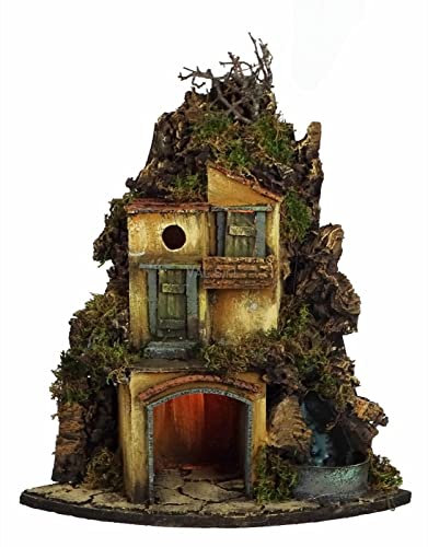 HolyRome Eckkrippe mit Wasserfall Stil 700 Neapolitanisch 8-10 cm