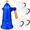 UNITED COLORS OF BENETTON Set de 4 tazas de cristal + cafetera en aluminio, PK5140