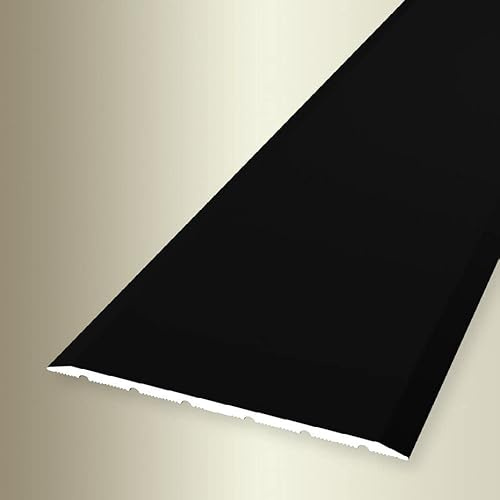 PROVISTON | Übergangsprofil | Breite: 80 mm | Höhe: 0-99 mm | Länge: 2700 mm | Aluminium Pulverbeschichtet | Glatt | Schwarz | Selbstklebend