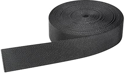 Tatonka Webbing Nylonband, 25 mm / 5 m, Uni, Erwachsene, Schwarz, Einheitsgröße