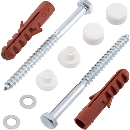 AERZETIX - C65139 - Kit di fissaggio per WC/bidet vite Ø6x80mm per fissaggio a terra - tassello Ø10x50mm - in nylon/metallo - tirafondi a testa esagonale - fissaggio idraulico sanitari calcestruzzo