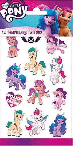 Tattoos für Kinder als Mitgebsel, Geschenk oder Spiel | Frozen Paw Patrol Minions Dinos Cars etc | Aufkleber Sticker Kindergeburtstag Geburtstag, Farbe: My little Pony