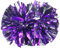 Lovecheer 2 x Pompons, Cheerleader, professionelle violette und silberfarbene Metallic-Cheerleader-Pompons mit Schlagstock-Griff, sportlich temperamentvoll für Kinder und Erwachsene, Performance,