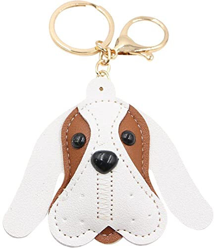Vepoty Pu-Leder-Welpen-Schlüsselanhänger, Bezaubernder Tier-Schlüsselanhänger, Cartoon-Hängeanhänger für Handtasche, Geldbörse, Ornament