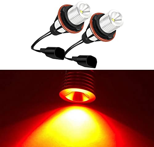 Baceyong 2 bombillas LED Angel Eye Halo Ring, impermeables para luces de posición, compatibles con BMVV, n° de pieza: 6312694048, 63126916097, 63126929309, rojo