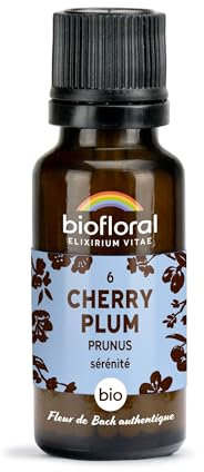 BIOFLORAL - 06 Cherry Plum, Prunus BIO - 470 Granules - Sérénité - Fleur de Bach Authentique - Sans Alcool