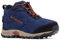Columbia Firecamp Mid 2 WP, Stivali da neve impermeabili Unisex - bambini e ragazzi, Blue Shadow/Rusty 2024 , 39 EU