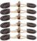 MAGICLULU 6 Paar Leder-Knebelknöpfe Zum Aufnähen Vintage-Verschlussknopf Leder-Horn-Mantelknöpfe Holz-Knebelknöpfe Aus Horn Für Mantel Pullover Kleidung (Dunkler Kaffee)