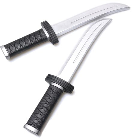 Hoappa PU Foam Knives Toy Weapons for Pretend Cosplay Props, 2 Pack 12.5 Long Fake Daggers with Plastic Core for Cosplay
