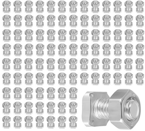 RESFNSE 50 Packs Greenhouse Nuts and Bolts Square Bolts Nuts Greenhouse Repair Kit Parts Replacement Garden Supplies