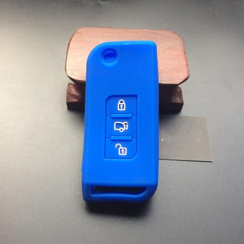 ZAD 3 pulsanti Custodia per chiave in silicone per auto Flip Set portachiavi con telecomando (blu) Per Mahindra,Per Roger XUV 500