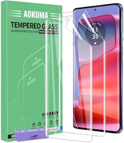 AOKUMA Protector de pantalla para Motorola Edge 50 Pro,[2 Piezas] Película protectora de TPU suave Compatible con Moto Edge 50 Pro,HD Transparente, Resistente a los Arañazos, Fácil de Instalar