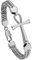 OIDEA Herren Ankh Kreuz Armband: Silber Hip Hop Gotik Armkette Franco Link Panzerkette 8mm Breit Edelstahl Armreif Kettenarmband Rock Biker Amulet Schmuck Geschenk für Männer 22cm