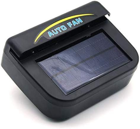 SANWAN Mini Solar Powered Air Conditioner, 1W Exhaust Fan, Portable Solar Fan for Car, Air Cooler and Air Cooler - Black