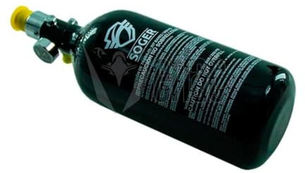 Generic Botella de HPA de 48 Ci, 0,8 litros y 3000 PSI de Aluminio Negro de la Marca Soger para Airsoft