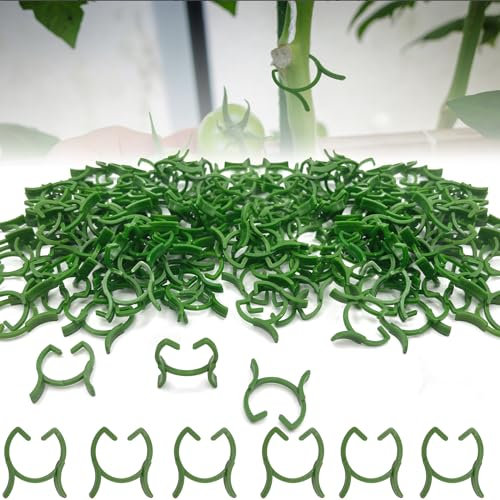 YeahBoom 300 Stück Pflanzenclips,Tomatenclips Verbinden,Kunststoff Tomatenclips,Pflanzenklammern,Ranken Clips,Pflanzen Sicherung,Tomatenclips Verbinden Pfeffer Gurke Reben Ideal,für Pflanzen Sicherung