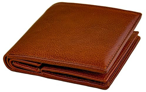 Time Resistance Portafoglio da Uomo in Pelle - Portafoglio dal Design Minimalista con Porta Carte di Credito, porta Monete Magnetico e Scomparti per Contanti