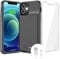 tailasi Battery Case for iPhone 12/12 Pro 7000mAh Charging Cases Ultra-Slim Rechargeable Charger Extended Battery Pack Travel Power Bank for iPhone 12/12 Pro-6.1inch Black