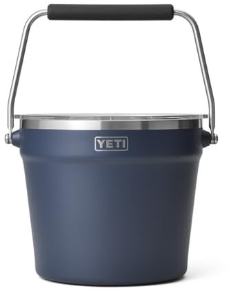 YETI Rambler Beverage Bucket, Double-Wall Vacuum Insulated Ice Bucket with Lid, Navy
