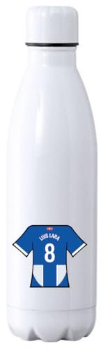 C&P Botella futbol personalizada, Botella de agua acero inoxidable térmica de doble Capa bebidas frías 24h y Calientes 12h, Capacidad 500 ml (Alaves)