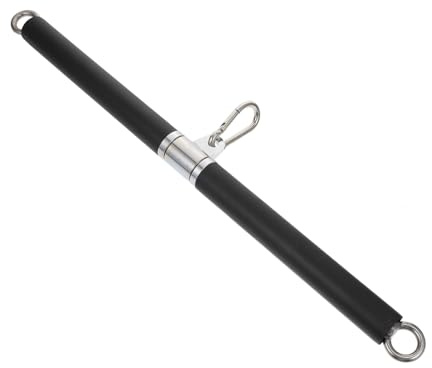 KOMBIUDA Barra Dritta per Allenamento Forza con Anelli e Cuscinetti Asta in Tubo d'Acciaio e Acciaio Inox, Facile da Installare per Palestra e Home Fitness
