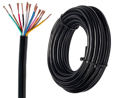 XUEYI 10M KFZ 13x0.5mm² Rundkabel, 12V 24V Fahrzeugleitung/Fahrzeugkabel 13 Adriges Anhängerkabel, Flexibles Elektrischer Verlängerungskabel, 13 poliges Kabel für Anhänger