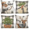 WINAROI 4er Set Kissenbezug Weihnachten,Schneemann Rentier Weihnachtsdeko Leinen Kissenbezüge 45x45 cm,Weihnachtskissenbezug,Leinen Dekorative Zierkissenbezüge,Dekokissen Weihnachtskissenbezug