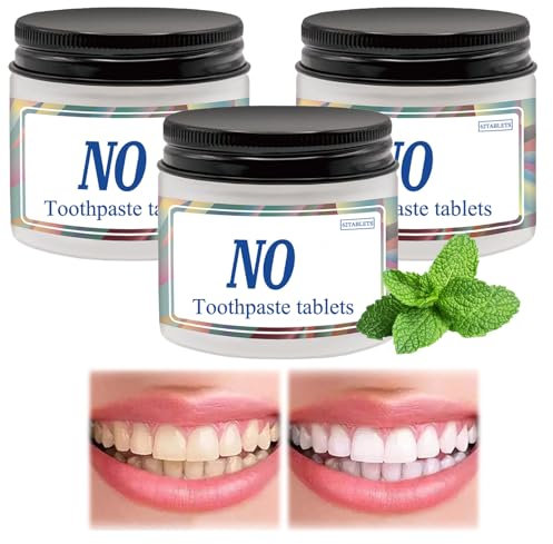 3 Boxes Hydroxyapatite Toothpaste,Nobs Toothpaste Tablets,Natural Paste Tabs,Natural Toothpaste Tablets,Chewable Toothpaste Tablets Environmentally Friendly and Travel-Friendly
