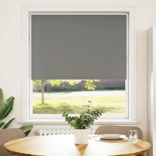 vidaXL Verdunkelungsrollo Grau 110x150cm Stoffbreite 105,7cm Polyester