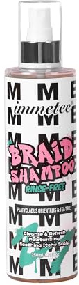 immetee No Rinse Shampoo for Braids & Dreadlock,with Aloe Vera,Olive Oil & Tea Tree Oil,Moisturizing Rinse Free Braid Shampoo Spray Eliminates Odor & Itch 250ml/8.79oz