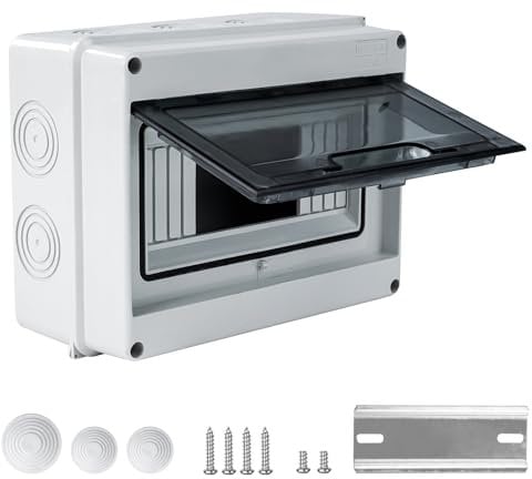 Jadeshay Verteilerkasten Aufputz, IP65 Waterproof Verteilerkasten Aufputz 1-Reihig 8 Modules für den Innen- und Außenbereich, mit Transparenter Abdeckung