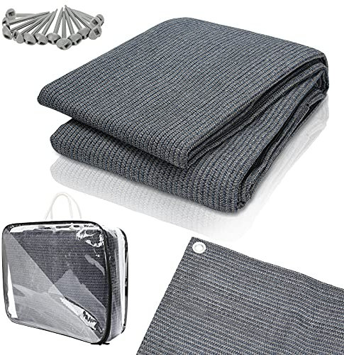 Daromigo Vorzeltteppich, Markisenteppich inkl Tragetasche, mit 12 Löchern und 13 Heringe, Rutschfester, Atmungsaktiver Waschbare Campingteppich Vorzeltboden(Grau Blau, 250x250cm)