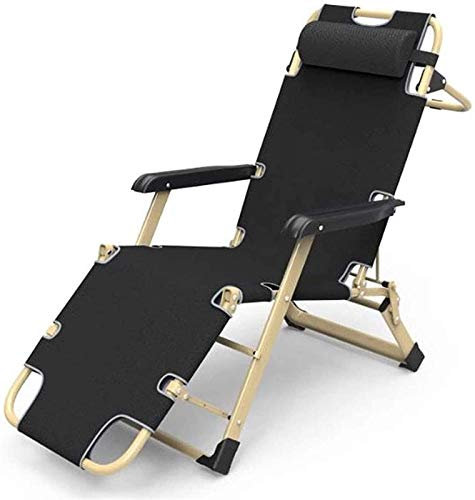 SJHDHDA Liege acht Sonnenliegeklappfaltfaltstühle Klappern liegende Sonne Liege, Outdoor Gartenstuhl Ruhe Sonne Liege Bett Büro Lazy Back Stuhl für Reiseurlaubs Indoor (schwarz) Learned extensively