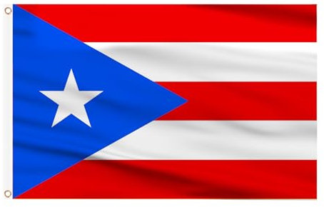 AhfuLife Grande Drapeau Porto Rico 90×150cm, 1Pcs Drapeau Portoricain Double Face avec œillets en Laiton en Polyester pour Décoration Fête Nationale Jadin Bar Marches