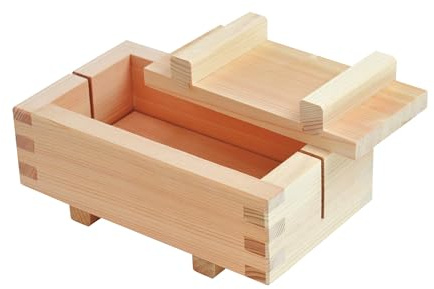 IPPINKA Sushi Presse aus Holz, Oshizushi Maker, aus Hinoki (japanische Zypresse), hergestellt in Japan, 17,8 cm, vertikaler Schnitt