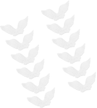 FIXOSHEE 12 Piezas Manualidades Navideñas Alas De Angel Para Manualidades Modelo De Ala De Ángel Dijes Colgantes De Ala De Ángel Party Wings Alas Para Adornos Mini Alas El Plastico Blanco