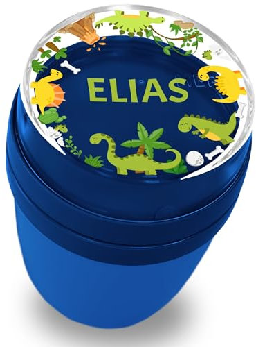 Lunchpot Kinder Müslibecher to go Joghurtbecher für Mepal Ellipse - Schulkind Geschenk Dinosaurier mit Name Geschenk Einschulung Dinos Geschenke Kitastart Dino I Dinosaurus I Dinofan I Schulanfang I