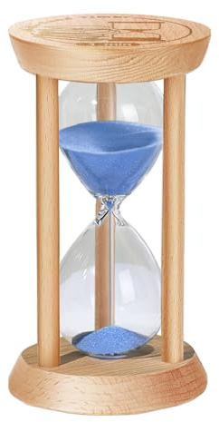 SuLiao Sanduhr Glas Timer, Sanduhr 2 Minuten Holz, Blau Sanduhr Klein for Kinder, Sanduhr-Timer, Tischdekoration, geeignet zum Kochen,Zähneputzen, Lernen,Spiel Timing,Kreative Geschenke