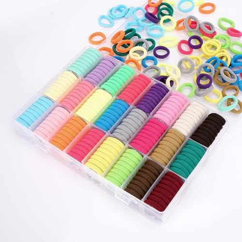 480 Piezas Gomas de Pelo Niña, 24 Colores Coleteros Pelo, Mini Gomas para el Pelo para Niñas Bebé