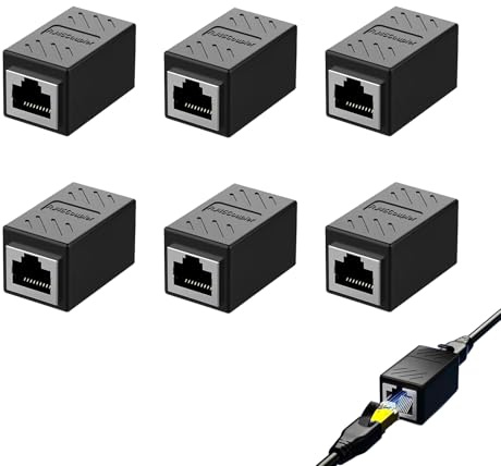 Empalme RJ45, 6 Pcs Conector RJ45 Hembra, Conector Ethernet Cat7/Cat6