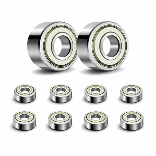 GIONAR 10 Stück 626 ZZ Kugellager, Rillenkugellager aus Chromstahl, Skateboard Kugellager 6 mm x 19 mm x 6 mm, Mini Kugellager für Schubkarre, Sackkarrenrad, Industrieanlagen, Silber