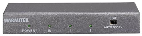 HDMI Splitter 4K60 - Marmitek Split 612 UHD 2.0 - 1 Ein / 2 Aus - Ultra HD - HDMI Verteiler - 3840 x 2160 - 60 Hz - HDR - Chroma Farben - 18 Gbs - HDCP 2.2 - EDID Schalter - Eingebaute Verstärker