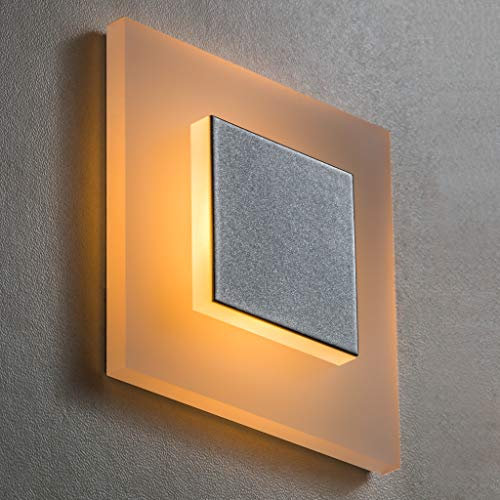 meerkatsysteme LED Treppenbeleuchtung Premium SunLED Pyramid Small 230V 1W Echtes Plexi-Glas Treppenlicht mit Unterputzdose Beleuchtung Wandeinbauleuchte (ALU: Silbergrau; LICHT: Warmweiß, 1 Stück)