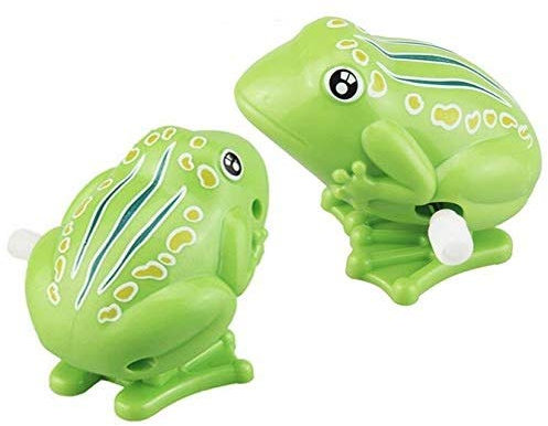 LHKJ 2 Stücke Frosch Spielzeug Set,Kunststoff Uhrwerk Frosch Gehendes Spielzeug für Kinder(Grün)